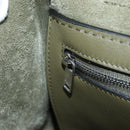 CELINE Big Bag Small Hand Bag Leather Khaki Silver Auth am12347M-27