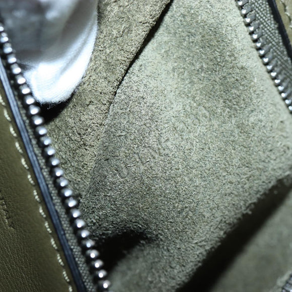 CELINE Big Bag Small Hand Bag Leather Khaki Silver Auth am12347M