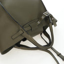 CELINE Big Bag Small Hand Bag Leather Khaki Silver Auth am12347M-6