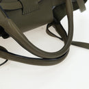 CELINE Big Bag Small Hand Bag Leather Khaki Silver Auth am12347M-7