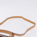 CELINE Macadam Canvas Circle Hand Bag PVC Leather Brown Gold Auth am12348V-10