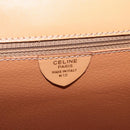 CELINE Macadam Canvas Circle Hand Bag PVC Leather Brown Gold Auth am12348V-21