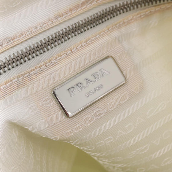 PRADA Tote Bag Canvas 2way Light Blue Silver B2052G Auth am12349A