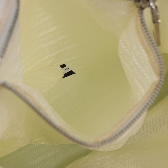 PRADA Tote Bag Canvas 2way Light Blue Silver B2052G Auth am12349A