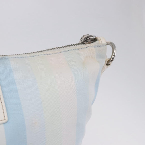 PRADA Tote Bag Canvas 2way Light Blue Silver B2052G Auth am12349A