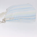 PRADA Tote Bag Canvas 2way Light Blue Silver B2052G Auth am12349A-5