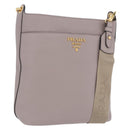 PRADA Shoulder Bag Taurillon Leather Gray Gold 1BE066 Auth am12351SAM-1