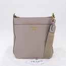 PRADA Shoulder Bag Taurillon Leather Gray Gold 1BE066 Auth am12351SAM-12