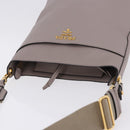 PRADA Shoulder Bag Taurillon Leather Gray Gold 1BE066 Auth am12351SAM-6
