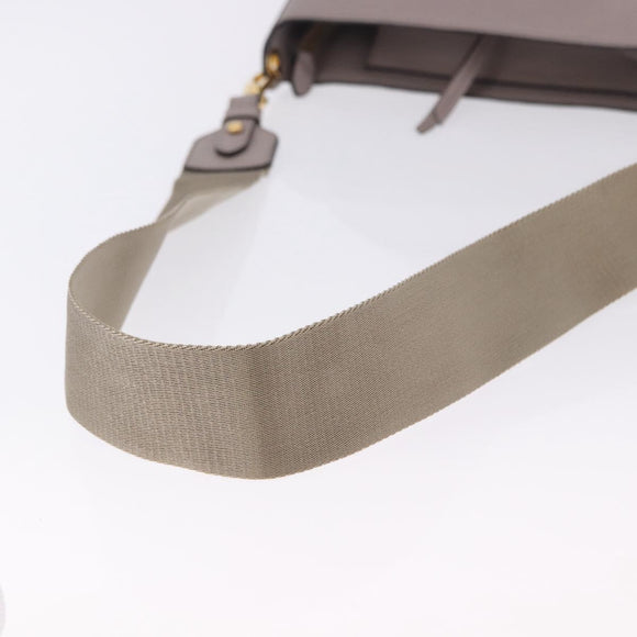 PRADA Shoulder Bag Taurillon Leather Gray Gold 1BE066 Auth am12351SAM