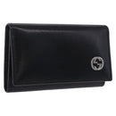 GUCCI Interlocking Key Case Leather Black Silver 115225 Auth am12352V-1