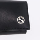 GUCCI Interlocking Key Case Leather Black Silver 115225 Auth am12352V-17