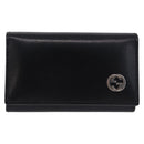 GUCCI Interlocking Key Case Leather Black Silver 115225 Auth am12352V-13