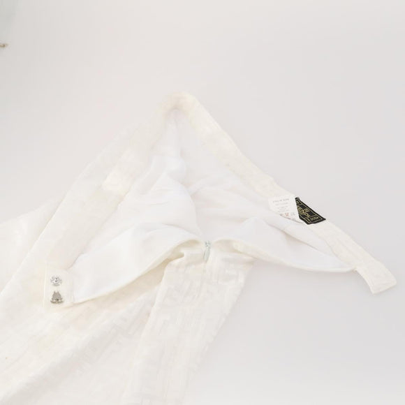 FENDI Zucca Skirt Polyester White Auth am12358