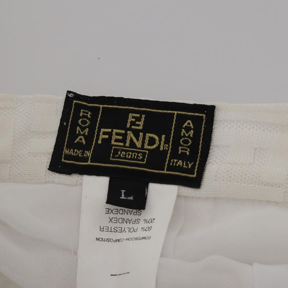 FENDI Zucca Skirt Polyester White Auth am12358