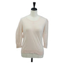 CHANEL CC 3/4 Sleeve Top Cotton Pink CC Auth am12359V-1