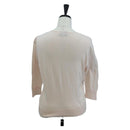 CHANEL CC 3/4 Sleeve Top Cotton Pink CC Auth am12359V-2