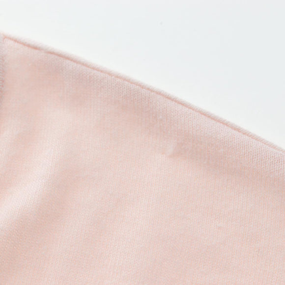CHANEL CC 3/4 Sleeve Top Cotton Pink CC Auth am12359V