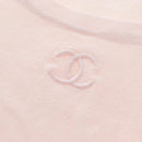 CHANEL CC 3/4 Sleeve Top Cotton Pink CC Auth am12359V-8