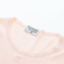 CHANEL CC 3/4 Sleeve Top Cotton Pink CC Auth am12359V-9