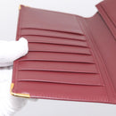 CARTIER Must Line Long Wallet Leather Bordeaux Gold Auth am12366V-9