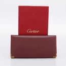 CARTIER Must Line Long Wallet Leather Bordeaux Gold Auth am12366V-12