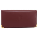 CARTIER Must Line Long Wallet Leather Bordeaux Gold Auth am12366V-13