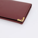 CARTIER Must Line Long Wallet Leather Bordeaux Gold Auth am12366V-7