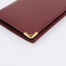 CARTIER Must Line Long Wallet Leather Bordeaux Gold Auth am12366V-14