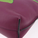 LOEWE x Ghibli Aogaeru Flamenco Clutch Mini Leather Purple Green Auth am12369SM-14