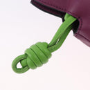 LOEWE x Ghibli Aogaeru Flamenco Clutch Mini Leather Purple Green Auth am12369SM-18