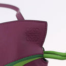 LOEWE x Ghibli Aogaeru Flamenco Clutch Mini Leather Purple Green Auth am12369SM-19