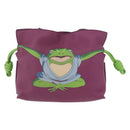 LOEWE x Ghibli Aogaeru Flamenco Clutch Mini Leather Purple Green Auth am12369SM-13