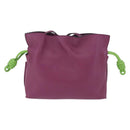LOEWE x Ghibli Aogaeru Flamenco Clutch Mini Leather Purple Green Auth am12369SM-2