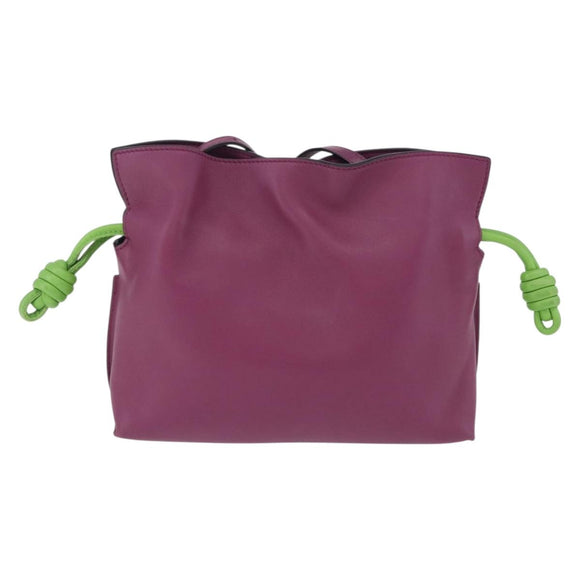 LOEWE x Ghibli Aogaeru Flamenco Clutch Mini Leather Purple Green Auth am12369SM