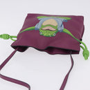 LOEWE x Ghibli Aogaeru Flamenco Clutch Mini Leather Purple Green Auth am12369SM-7