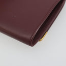 CARTIER Must Line Coin Purse Leather Bordeaux Gold Tone Auth am12371V-15