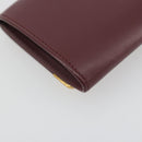 CARTIER Must Line Coin Purse Leather Bordeaux Gold Tone Auth am12371V-16