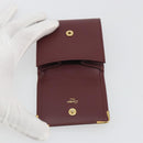 CARTIER Must Line Coin Purse Leather Bordeaux Gold Tone Auth am12371V-9