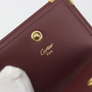 CARTIER Must Line Coin Purse Leather Bordeaux Gold Tone Auth am12371V-18