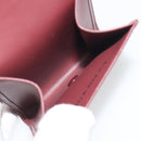 CARTIER Must Line Coin Purse Leather Bordeaux Gold Tone Auth am12371V-10