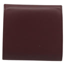 CARTIER Must Line Coin Purse Leather Bordeaux Gold Tone Auth am12371V-2