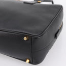 PRADA Hand Bag Saffiano Black Gold Tone Auth am12372SAM-9