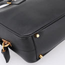 PRADA Hand Bag Saffiano Black Gold Tone Auth am12372SAM-15