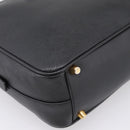PRADA Hand Bag Saffiano Black Gold Tone Auth am12372SAM-17