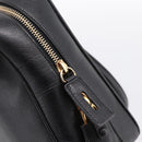 PRADA Hand Bag Saffiano Black Gold Tone Auth am12372SAM-18