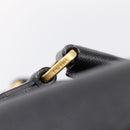 PRADA Hand Bag Saffiano Black Gold Tone Auth am12372SAM-8