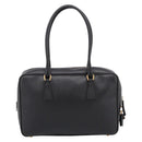 PRADA Hand Bag Saffiano Black Gold Tone Auth am12372SAM-2