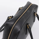 PRADA Hand Bag Saffiano Black Gold Tone Auth am12372SAM-6