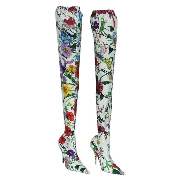 GUCCI x BALENCIAGA The Hacker Project Floral Long Heels Canvas Auth am12373SAM